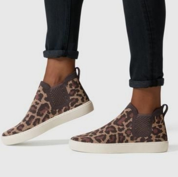 Rothy's | The Chelsea 'WildCat' leopard print brown casual sneakers | WMS 10.5 - Picture 1 of 12